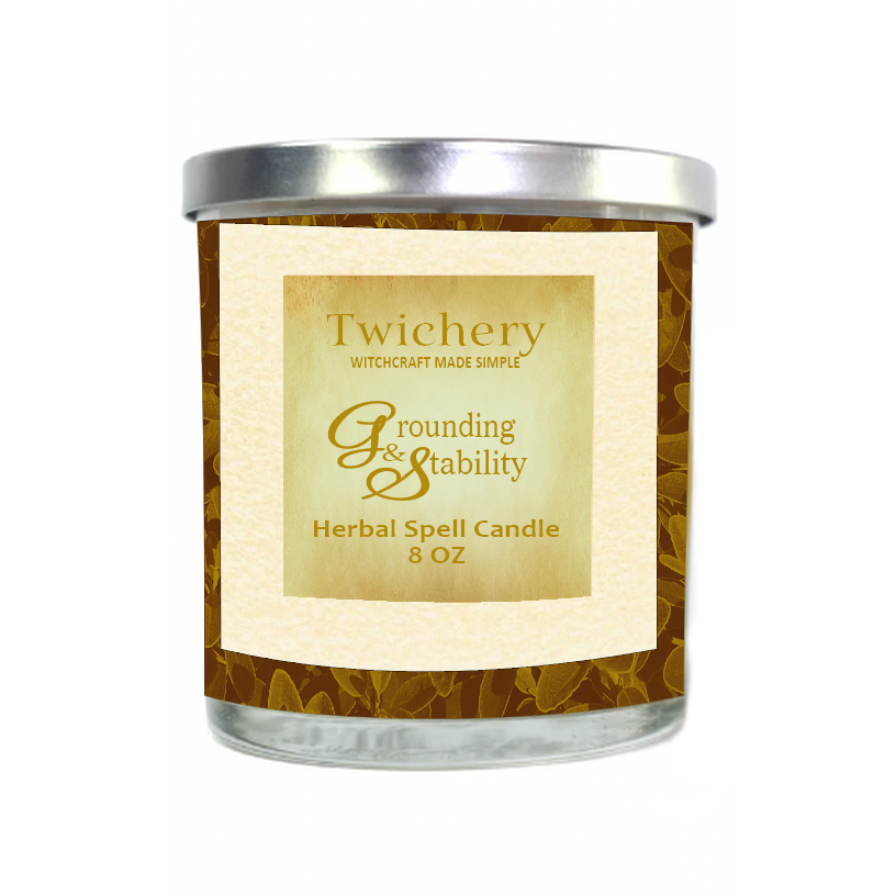 Twichery Grounding & Stability Spell Candle for Earthing, Getting the Job You Want