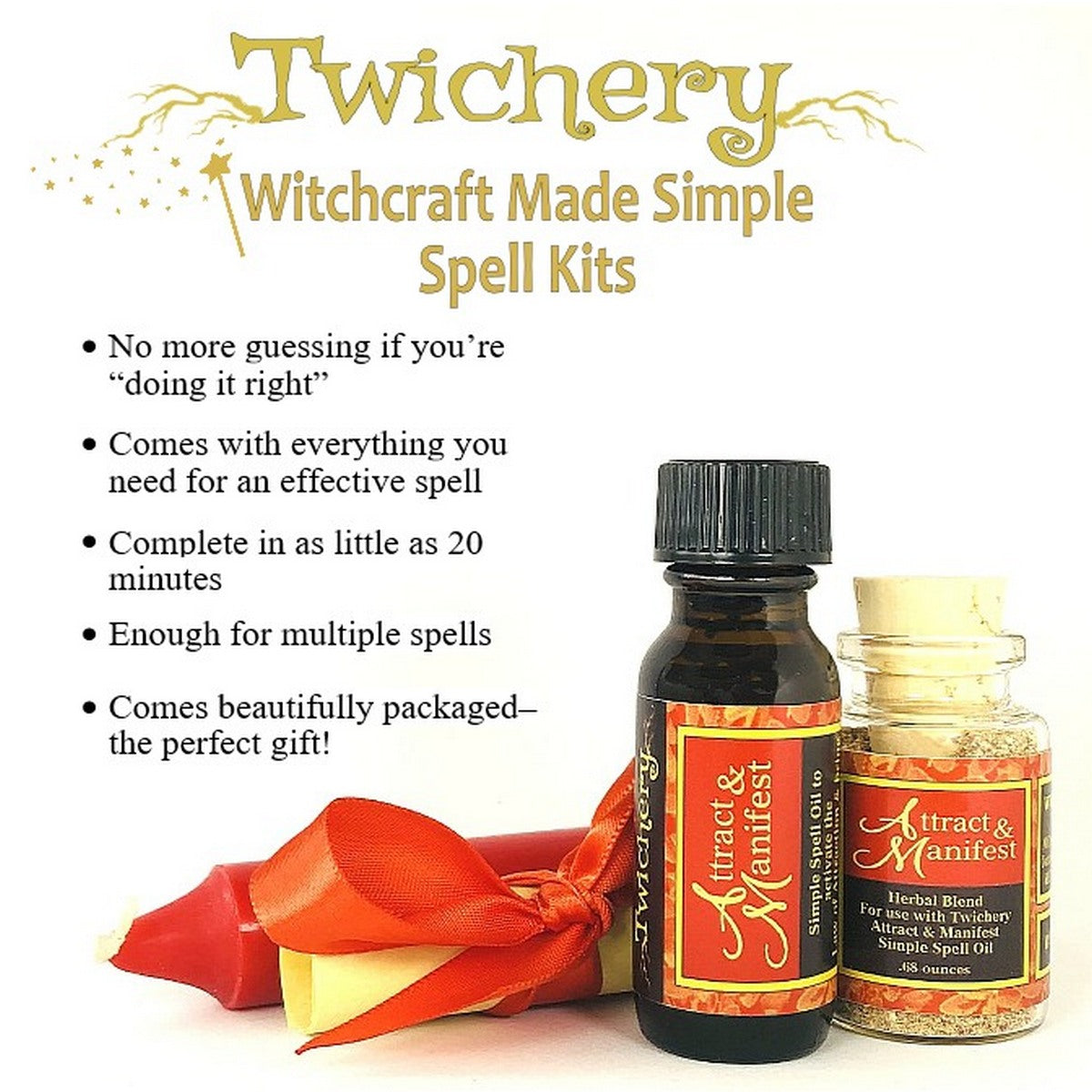 Witchcraft Made Simple - Attract & Manifest - Twichery - Comes with instructions - ten simple steps - Hoodoo Voodoo Wicca Pagan Nondenominational Witchcraft