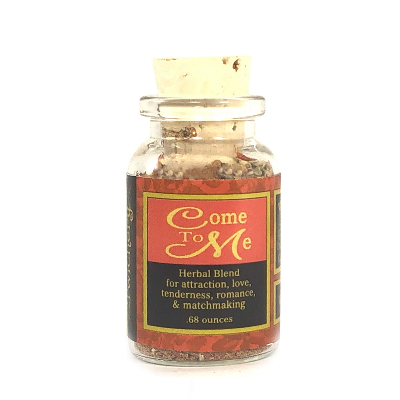 Twichery Come To Me Herbal Blend is for attracting romance, candle dressing, Hoodoo, Voodoo, Wicca, Pagan, Witchcraft, Santeria