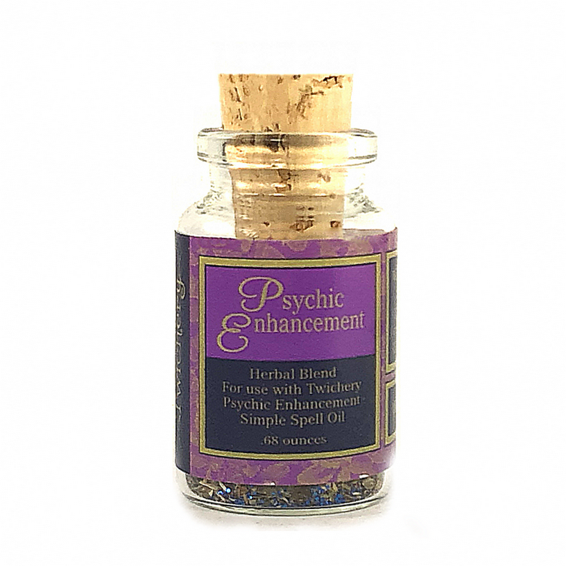 Twichery Psychic Enhancement Spell Oil is for enhancing any of your spiritual gifts; divination, tarot reading tasseomancy, psychic abilitites, telepathy, transcendental meditation, healing, astrological understanding, lucid dreaming, and overall spiritual attunement. Hoodoo, Voodoo, Wicca, Pagan, Witchcraft, Santeria