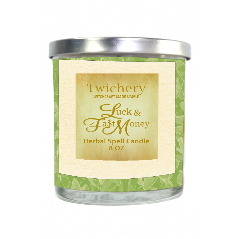 Twichery Luck & Fast Money Spell Candle for Gambling, Games of Chance, Winning Big
