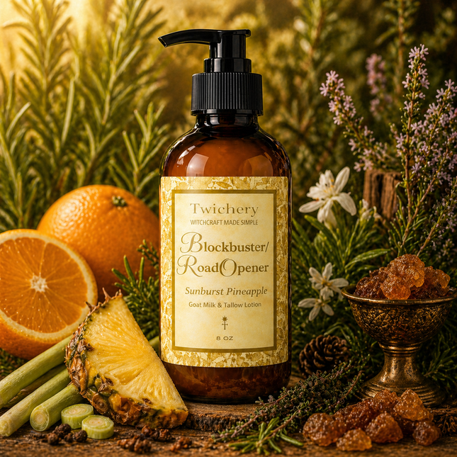 Blockbuster/Road Opener Ritual Lotion – Goat Milk & Tallow | Sunburst Pineapple