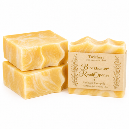 Blockbuster/Road Opener Ritual Soap – Goat Milk & Tallow | Sunburst Pineapple