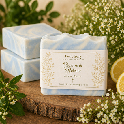 Cleanse & Release Ritual Soap – Goat Milk & Tallow | Lemon Blossom