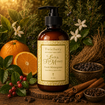 Luck & Fast Money Ritual Body Wash – Goat Milk & Tallow | Fresh Wintergreen