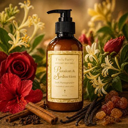 Passion & Seduction Ritual Lotion – Goat Milk & Tallow | Dark Pomegranate