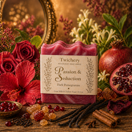 Passion & Seduction Ritual Soap – Goat Milk & Tallow | Dark Pomegranate