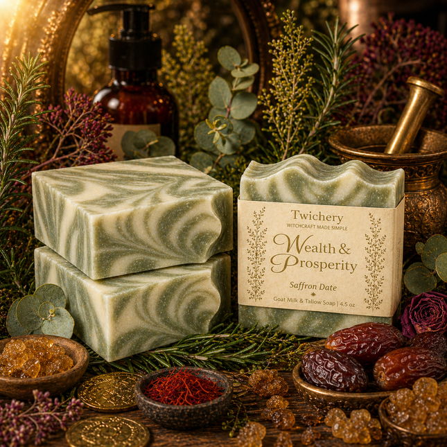 Wealth & Prosperity Ritual Soap – Goat Milk & Tallow | Saffron Date