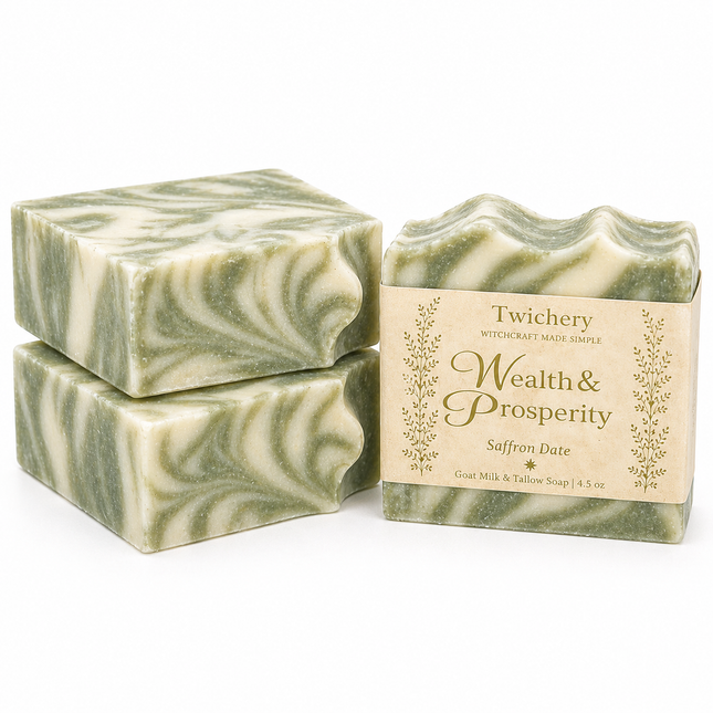 Wealth & Prosperity Ritual Soap – Goat Milk & Tallow | Saffron Date