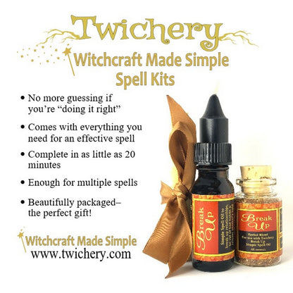 Twichery Break Up Simple Spell Kit - Witchcraft Made Simple Spell Kit - Hoodoo Voodoo - Release bad habits - Unbinding spell kit