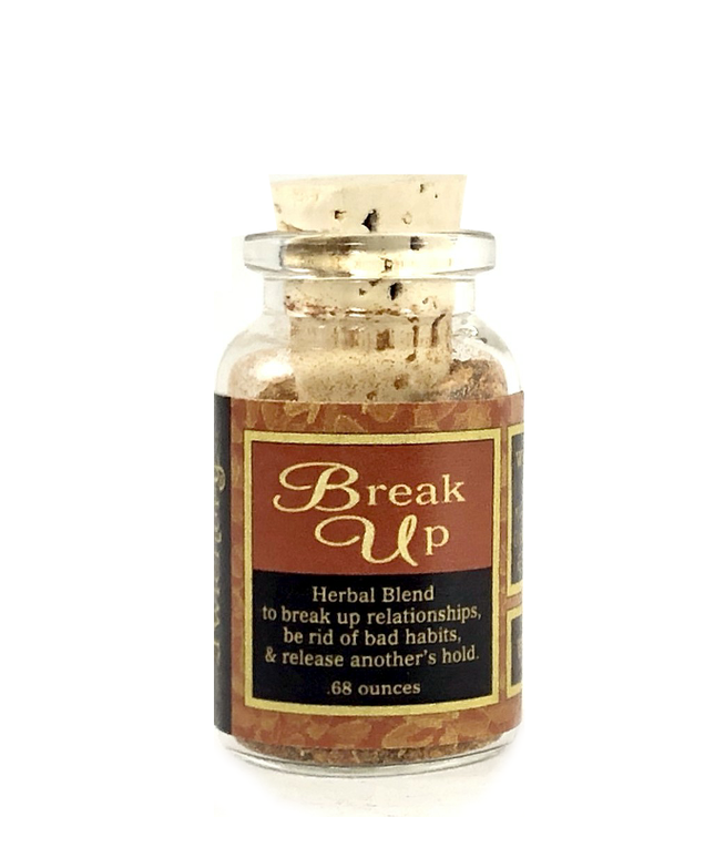 Twichery Break Up Herbal Blend is for breaking up people who shouldn't be together, breaking bad habits, breaking anything. Hoodoo, Voodoo, Wicca, Pagan, Witchcraft, Santeria, Matick