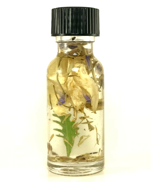 Twichery Calming Oil for relaxation. Essential living, quiet time, meditation. Hoodoo Voodoo Wicca Pagan Lucky Mojo Art Rootwork