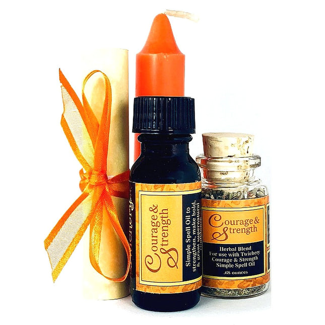 Courage & Strength Spell Kit - Twichery Ritual Kit - Draw Supernatural Strength From Your Source, Awaken Powerful Confidence from Within