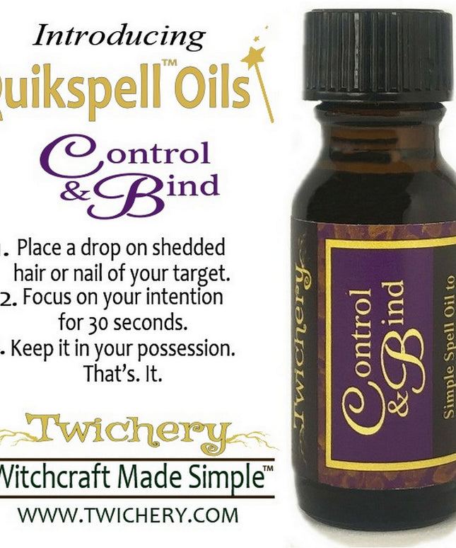 Twichery Control & Bind Quikspell Oil is for making people do what you want them to do in a pinch! Hoodoo, voodoo, wicca, pagan, Witchcraft Made Simple