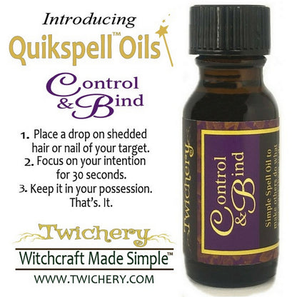 Twichery Control & Bind Quikspell Oil is for making people do what you want them to do in a pinch! Hoodoo, voodoo, wicca, pagan, Witchcraft Made Simple