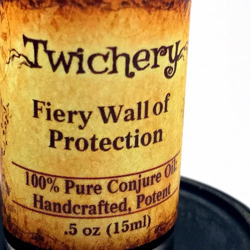 Fiery Wall of Protection: Barrier against evil. Use Twichery's Fiery Wall of Protection Oil for Overall Protection Against Dark Magic. Hoodoo. Voodoo. Traditional botanical. 