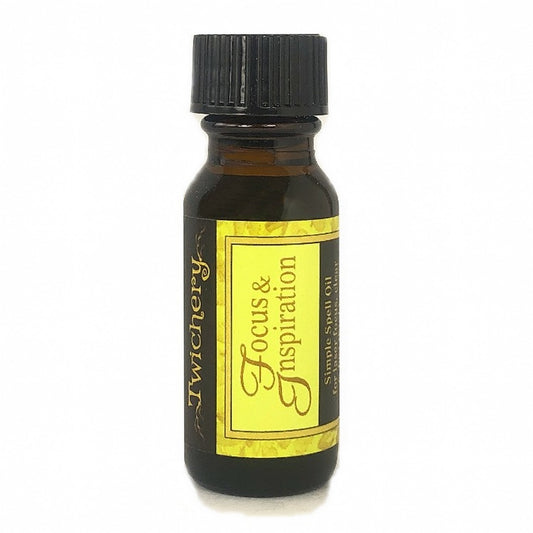 Twichery Focus & Inspiration Quikspell Oil is for triggering laser focus when you need it most! hoodoo, voodoo, wicca, pagan, Witchcraft Made Simple!