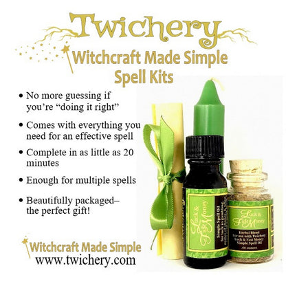 Twichery - Witchcraft Made Simple - Luck & Fast Money Simple Spell Kit - Hoodoo Voodoo - Wicca Pagan