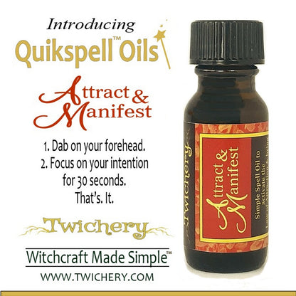 Twichery Attract & Manifest Quikspell Oil is Manifestation made simple! hoodoo, mojo, luck, voodoo, pagan, witchcraft made simple