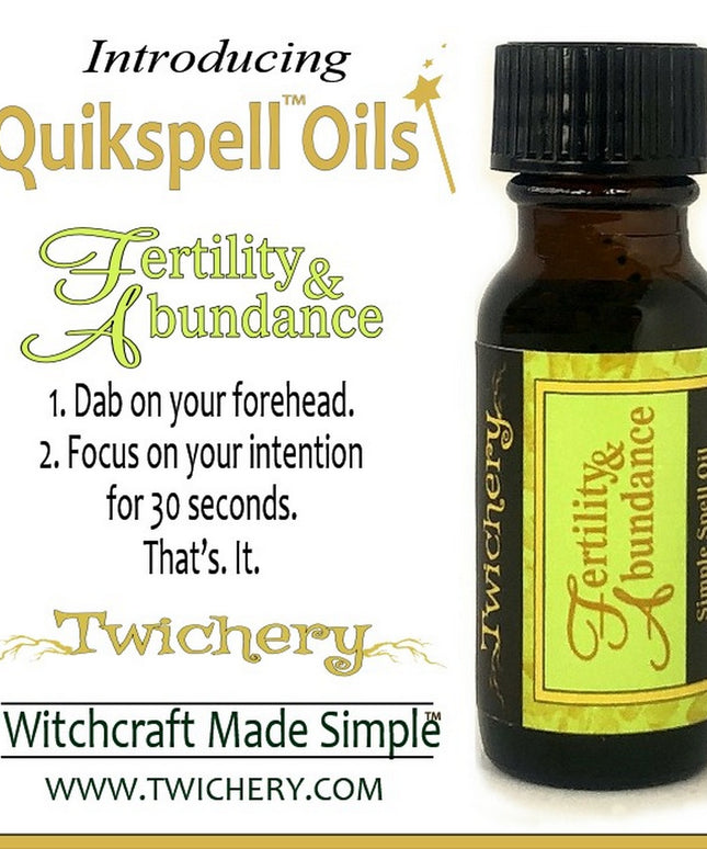 Twichery Fertility & Abundance Quikspell Oil is your one-dab fertility ritual, hoodoo, voodoo, wicca, pagan, Witchcraft Made Simple