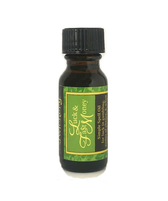 Twichery Luck & Fast Money Quikspell Oil is your go-to for overall luck in life. hoodoo, voodoo, wicca, pagan, Witchcraft Made Simple