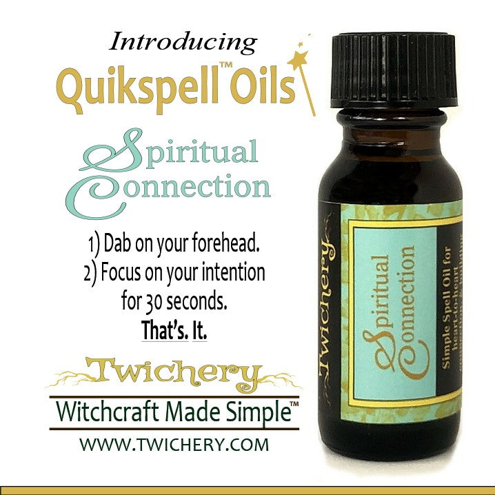 Twichery Spiritual Connection Quikspell Oil is for heartfelt connection with anyone. Build magickal rapport. Hoodoo, voodoo, wicca, pagan, Witchcraft Made Simple