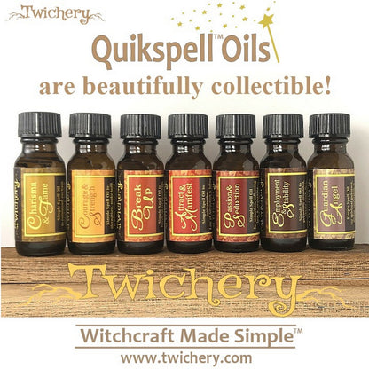 Collect all 24 Twichery Quikspell Oils for all your magickal needs, including our Quikspell Charisma & Fame Blend! Hoodoo, Voodoo, Wicca, Witchcraft Made Simple