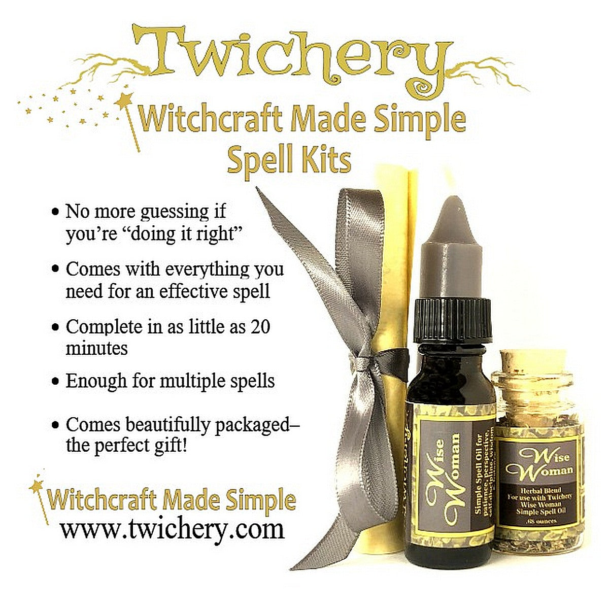 Twichery Wise Woman Simple Spell Kit for maturity, wisdom beyond your years, perspective Hoodoo Voodoo Wicca Pagan