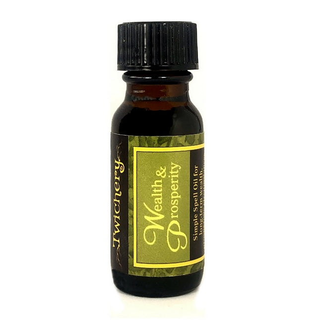 Twichery Wealth & Prosperity Quikspell Oil is for long-term financial stability, prosperity, and wisdom in dealing with money. Hoodoo, Voodoo, Wicca, Pagan, Witchcraft Made Simple