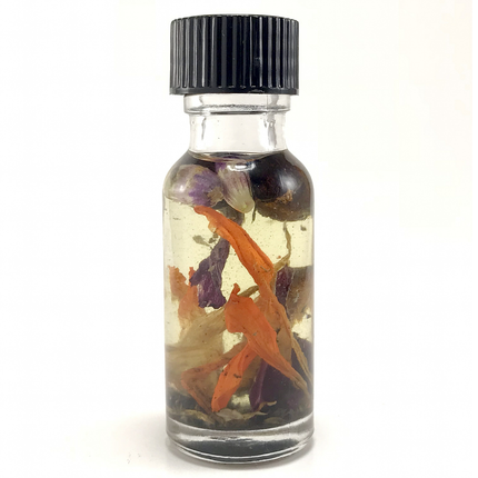 .5 ounce bottle of Twichery Attraction Condition Oil with herbs for drawing love, favorable attention, luck.